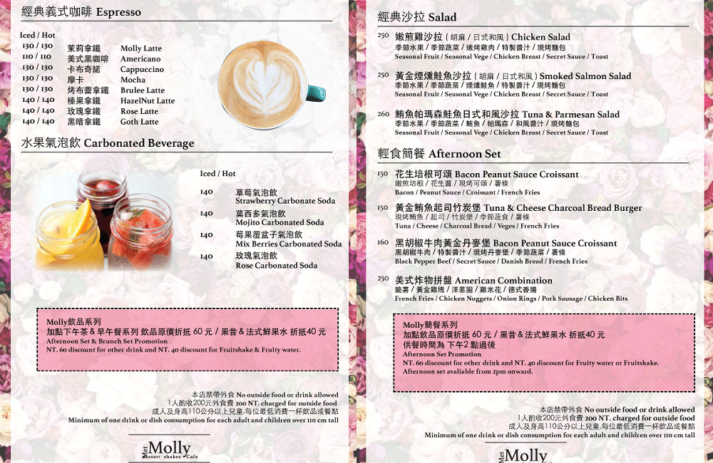 [台南]中西區國華街 IG超火紅打卡花牆 舒芙蕾鬆餅、棉花糖奶昔 Met Molly Cafe Tainan