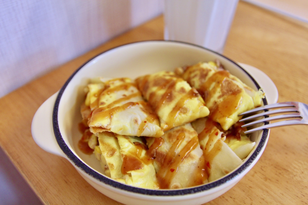 台南東區早餐推薦「河河朝食」自製脆皮粉漿蛋餅 熱煎法式吐司、日式脆皮貝果